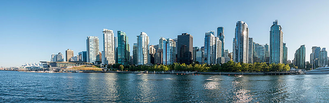 摩天大楼,海洋,加拿大,地点,左边,煤,港口,天际线,温哥华,不列颠哥伦比亚省,北美