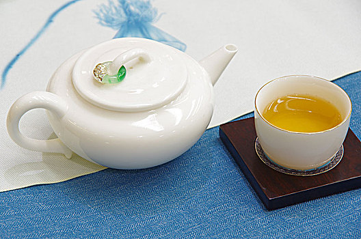 白色的茶壶和茶杯
