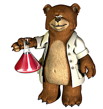 实验室,熊,烧杯