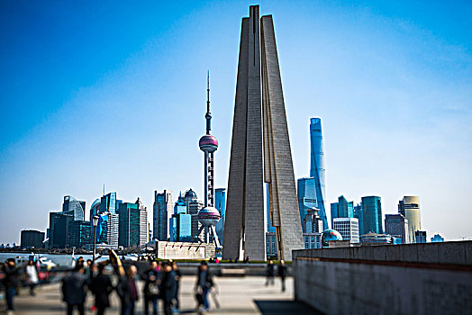 上海,中国,漂亮,风景,外滩,水岸,古建筑,一个,著名,游客