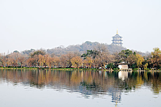 杭州西湖苏堤秋景