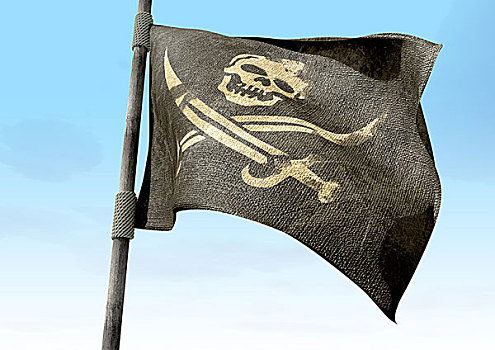 海盗旗,海盗,旗帜,特写