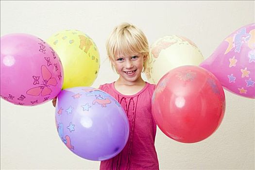女孩,7岁,气球