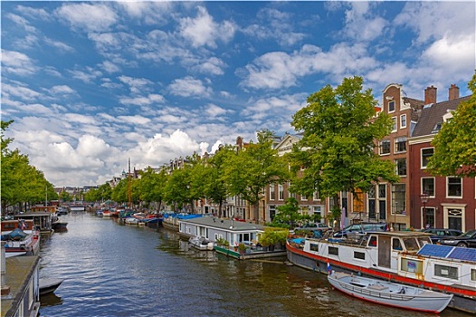 城市风光,阿姆斯特丹,特色,船屋,荷兰