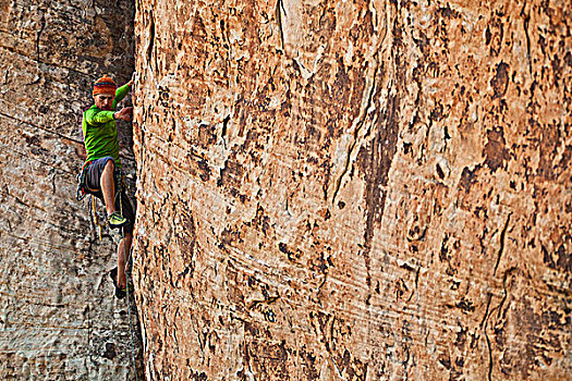 男性,攀登,红岩,拉斯维加斯,内华达,美国