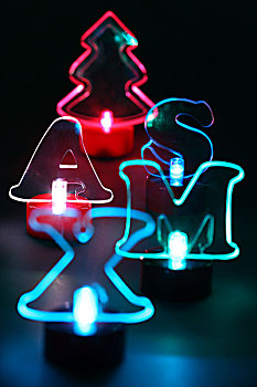 灯光,圣诞装饰,led灯,亮光,文字,圣诞节