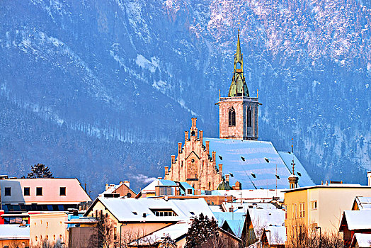 教区教堂,玛丽亚,冬天,提洛尔,奥地利,欧洲