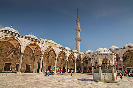 院落,室内,苏丹艾哈迈德清真寺,清真寺,蓝色清真寺,伊斯坦布尔,土耳其