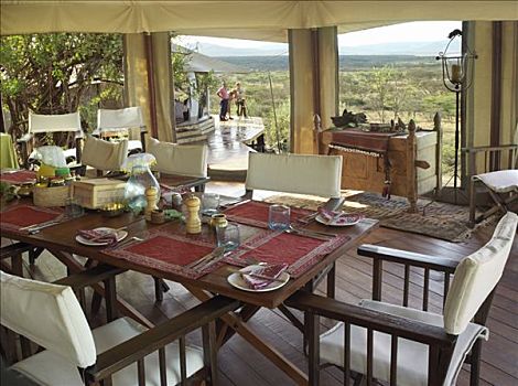 就餐,帐蓬,露营,马塞马拉野生动物保护区,肯尼亚