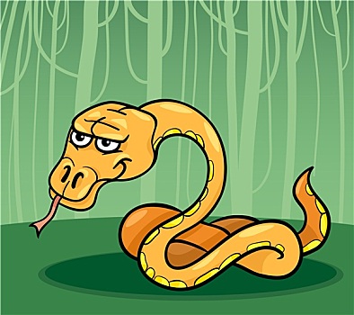 蛇,丛林,卡通,插画