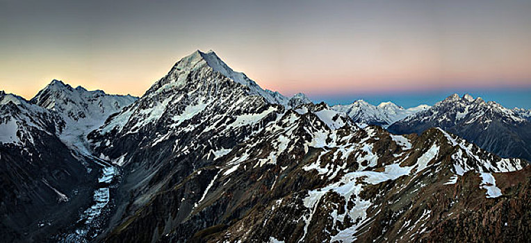 攀升,库克山,山脉,风景,顶峰,库克山国家公园,坎特伯雷,新西兰
