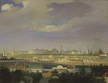 风景,莫斯科,克里姆林宫,湿地,艺术家,18世纪
