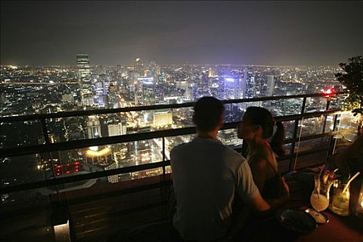 泰国,曼谷,餐馆,酒吧,眩晕,地面,屋顶,菩提树,酒店,城市