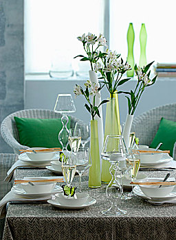 春日气息,桌面布置,玻璃,烛台