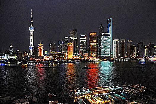 上海浦江两岸全景图