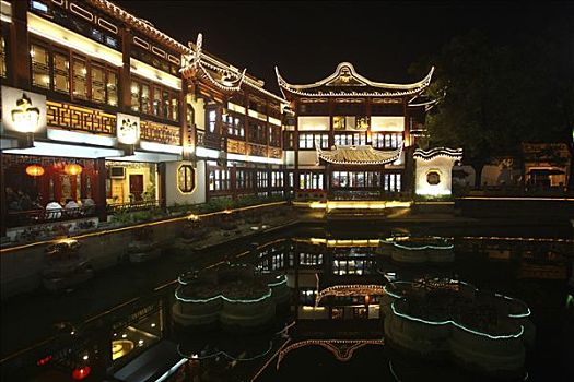 历史,中心,上海,夜景,中国,亚洲