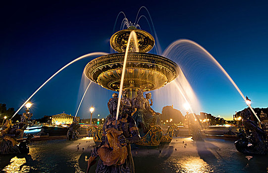 光亮,喷泉,巴黎,法国