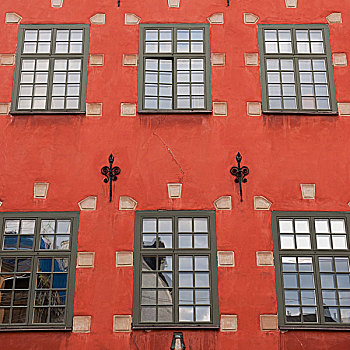 红色,涂绘,建筑,图案,方图,斯德哥尔摩,瑞典