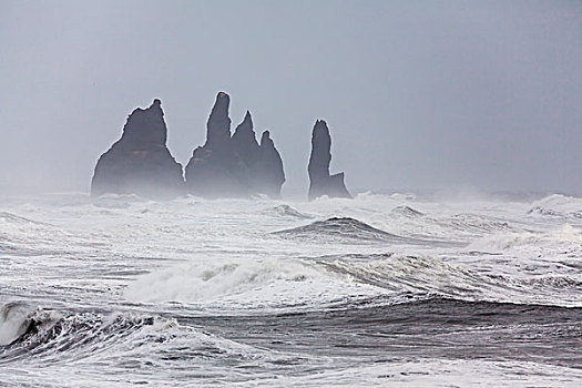 北方,大西洋海岸,靠近,暴风雪,重,大风,海洋,堆积