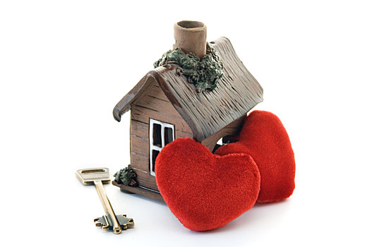 钥匙,房子,喜爱,心形