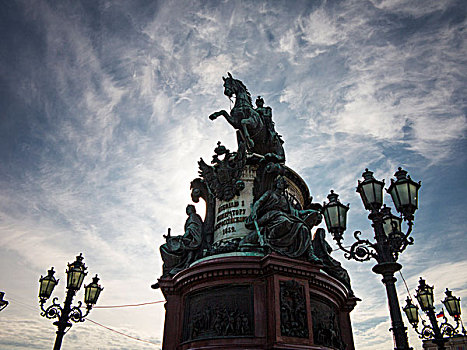 骑马雕像,帝王,广场,圣彼得堡,俄罗斯