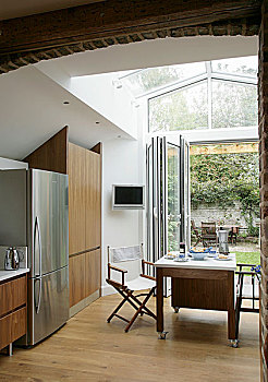 双人桌,现代,厨房,折叠,内庭,门