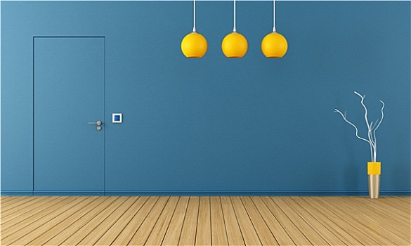 蓝色,房间,门