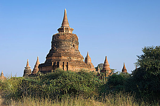 塔,庙宇,老,蒲甘,异教,缅甸,亚洲