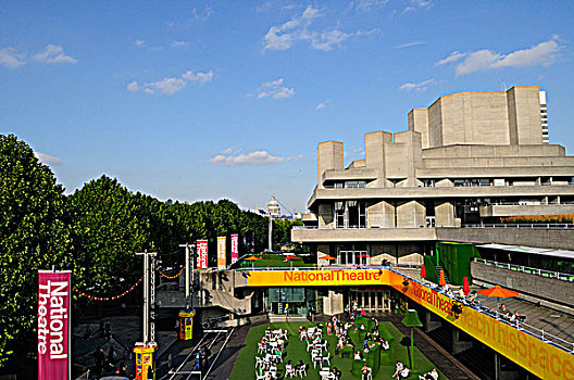 英格兰,伦敦,伦敦南岸,人,放松,剧院,户外,国家剧院,南方,堤岸