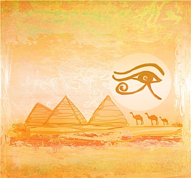 埃及,象征,金字塔,传统,霍鲁斯,伦敦眼,骆驼,剪影,正面