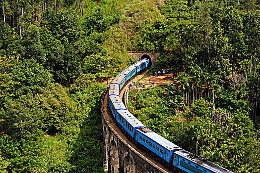 列车,拱,桥,高地,靠近,斯里兰卡,亚洲