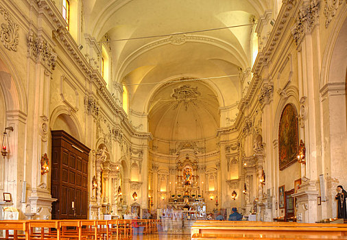 室内,圣芳济修会,教堂,教会,诺托,锡拉库扎,西西里,意大利,欧洲