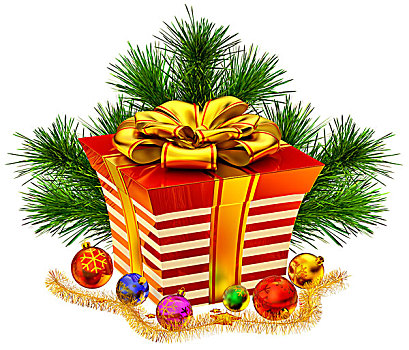 圣诞树,玩具,礼物,金色,蝴蝶结