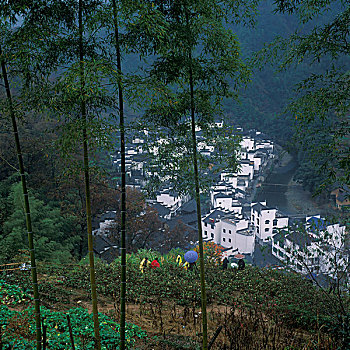 婺源长溪古村全景