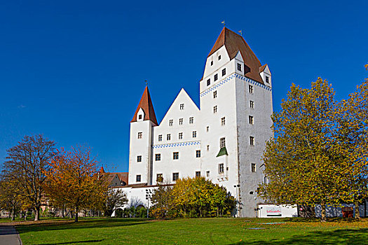 城堡,新,巴伐利亚,军事博物馆,秋天,因格尔斯塔德特,上巴伐利亚,德国,欧洲