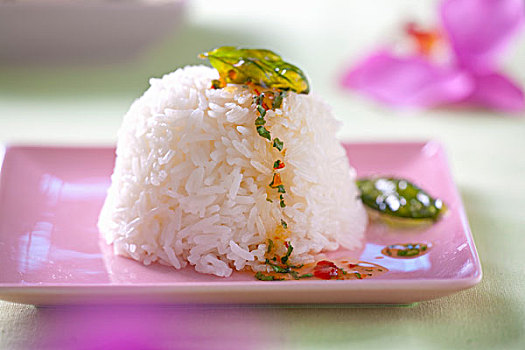 米饭,辣酱,油炸,罗勒,泰国
