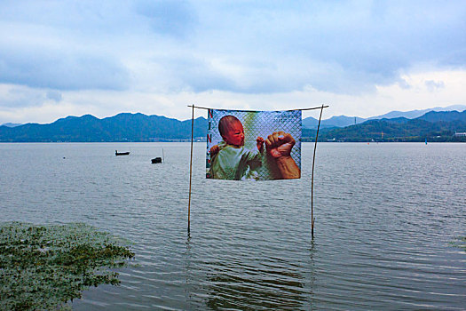 东钱湖,湖畔,空蒙,山水,天空,水,开阔