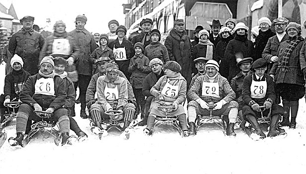 冬季运动,滑雪橇,比赛,20世纪20年代,精准,位置,未知,德国,欧洲