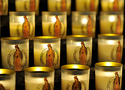 祈愿用具,蜡烛,大教堂,巴黎圣母院,巴黎,法国,欧洲