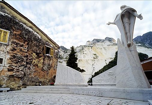 现代,大理石,纪念建筑,杀死,意外,亚平宁,山峦,托斯卡纳,意大利,欧洲