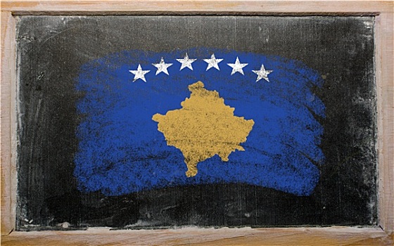 旗帜,科索沃,黑板,涂绘,粉笔