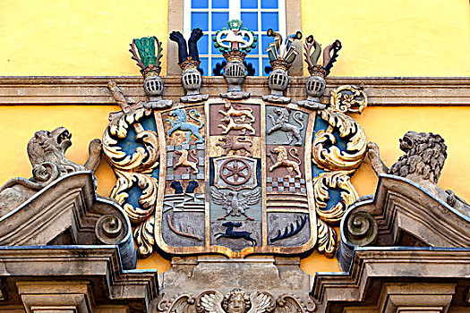 城堡,盾徽,门口,建筑,大学,下萨克森,德国,欧洲
