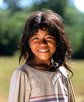 高棉人,女孩,头像,金边,省,柬埔寨,亚洲