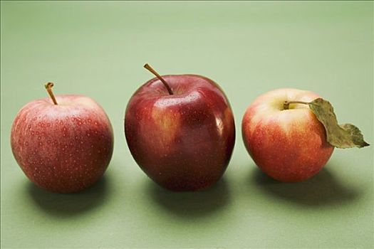 三个,红苹果,品种,荒凉