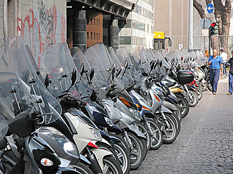 小轮摩托车,排,佛罗伦萨,意大利