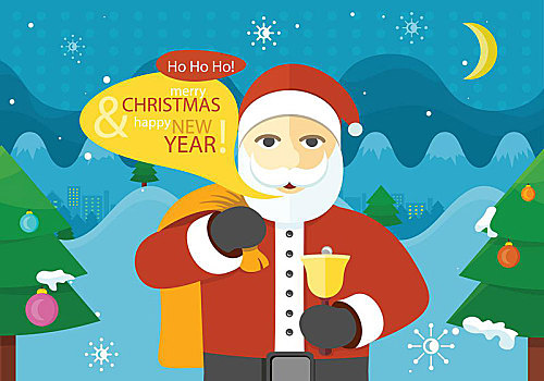 庆贺,寒假,概念,矢量,设计,圣诞老人,包,礼物,铃,愿望,圣诞快乐,新年快乐,圣诞树,玩具,城市灯光,背景