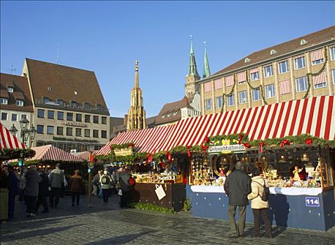 德国,巴伐利亚,拜恩州,纽伦堡,圣诞市场