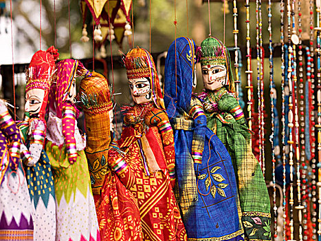 木质,木偶,喀拉拉,印度