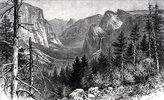 优胜美地山谷,加利福尼亚,美国,1891年