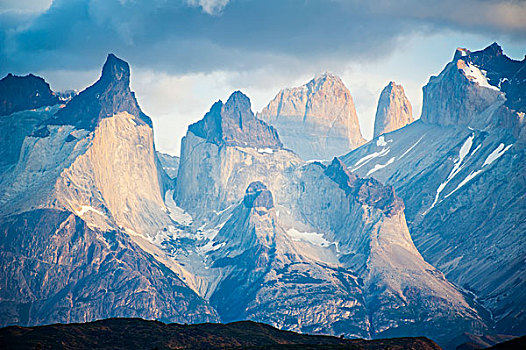山脉,远景,托雷德裴恩国家公园,智利